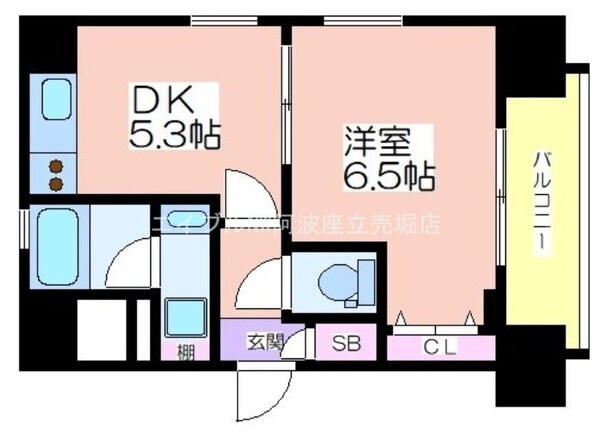 エステムコート大阪新町の物件間取画像